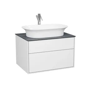 Тумба под раковину Diborg Elise 70 см, подвесная, 2 ящика, цвет белый лак, 77.7224