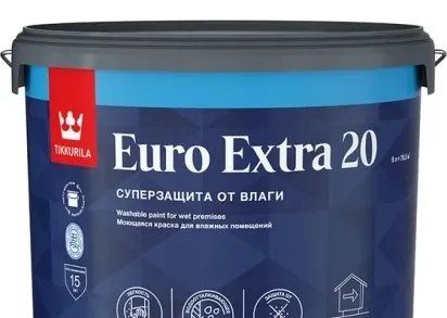 Краска для влажных помещений Тиккурила (Tikkurila) EURO EXTRA 20 C п/мат 9л