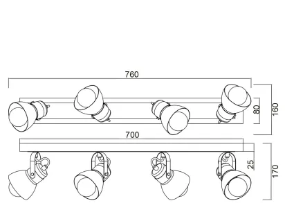 Спот Vele Luce Vulcano VL6544W04