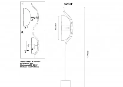 Торшер iLamp Stereo 9285F GL SM