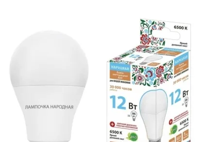 Лампа светодиодная TDM Electric Народная E27 12W 6500K матовая SQ0340-1513