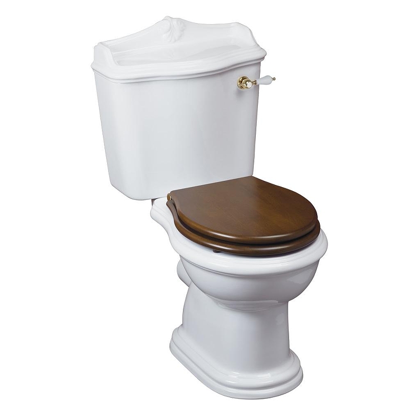 Унитаз компакт Migliore Impero 31136 цвет Белый с бачком с ручкой Золото без сиденья